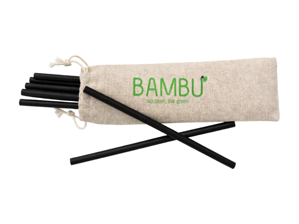Black bamboo straws 6 inch unwrapped eco friendly disposable drink straws bulk 5000 count for bars cafes restaurants in USA