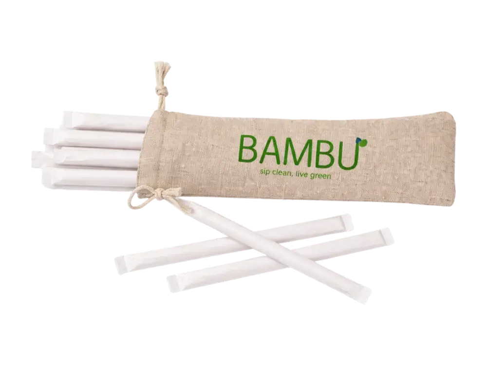 Black bamboo straws 6 inch wrapped eco friendly disposable drink straws bulk 5000 count for bars cafes restaurants in USA