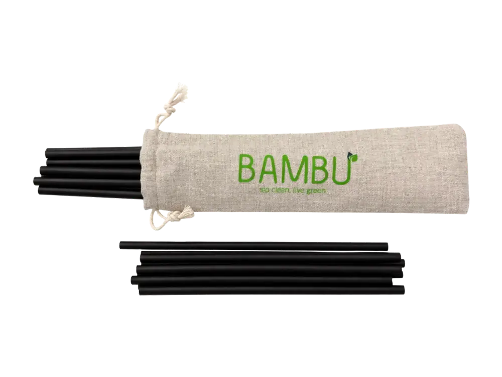 Black Bamboo Straws 0.31 x 7.75 Inch Unwrapped – 5,000 Count