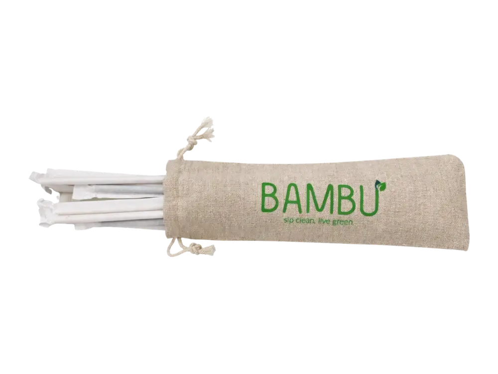 Natural bamboo straws 7.75 inch wrapped eco friendly disposable drink straws bulk 5000 count for restaurants cafes and bars in USA